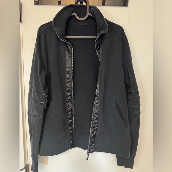 Lululemon Moto Mogul Jacket Full Zip Black Size 6 Ribbed Sleeves High Collar - Picture 10 of 16